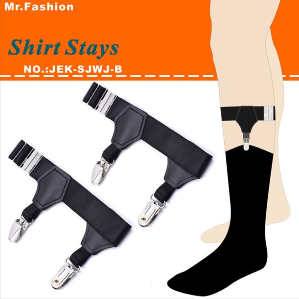 Men's Adjustable Elastic Sock Garters Sturdy Clips Sock Suspenders