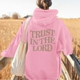 thumbnail image 2 of Arlun Christian Hoodies for Women Plus Size Letter Graphic Printed Hooded Sweatshirts Loose Cozy Drop Shoulder Long Sleeve Pullovers Tops with Pocket Fashion 2025 Pink L, 2 of 4