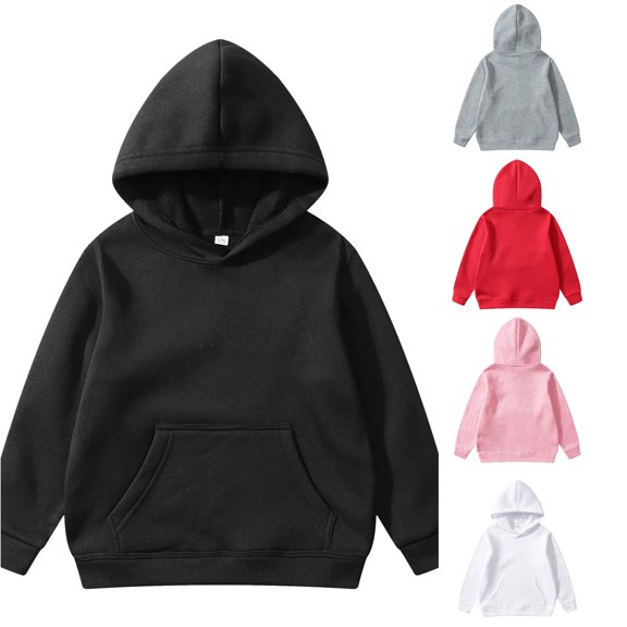 Zylarhe Kids Sweatshirts Girls Casual Long Sleeve Hoodies Cute Oversized Pocket Sweatshirt Tops with Trendy Oversized Silhouette Black 11-12 Years