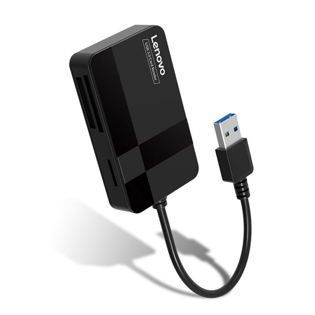 Lector de tarjetas Lenovo TF MC MS Adaptador de tarjeta de memoria 4 en 1 USB 3.0 Hub Convertidor portátil de velocidad rápida de 5 Gbps Inevent EL004958-00B