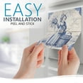 thumbnail image 3 of Mi Alma Peel and Stick Delft Vintage D22 Backsplash Vinyl Tile Stickers, Light Blue, 5" x 5" (24-Pack), 3 of 7