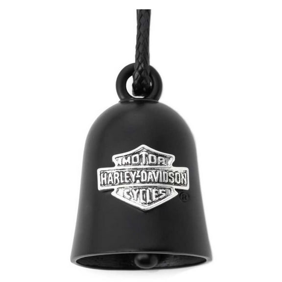 Harley-Davidson Engraved Classic Bar & Shield Logo Ride Bell With Tie, Black, Harley Davidson