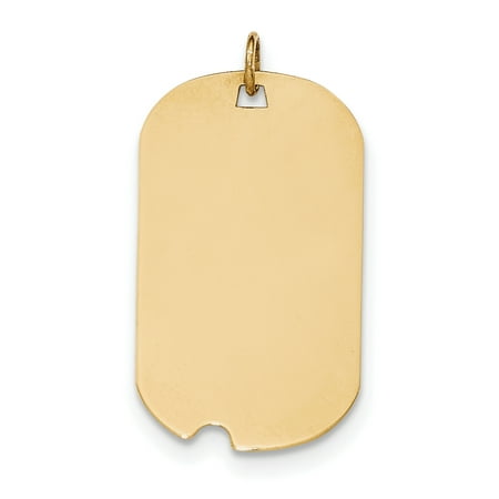 ICE CARATS 14kt Yellow Gold Plain .035 Gauge Engraveable Dog Tag Notch Disc Pendant Charm Necklace Engravable Fine Jewelry Ideal Gifts For Women Gift Set From Heart