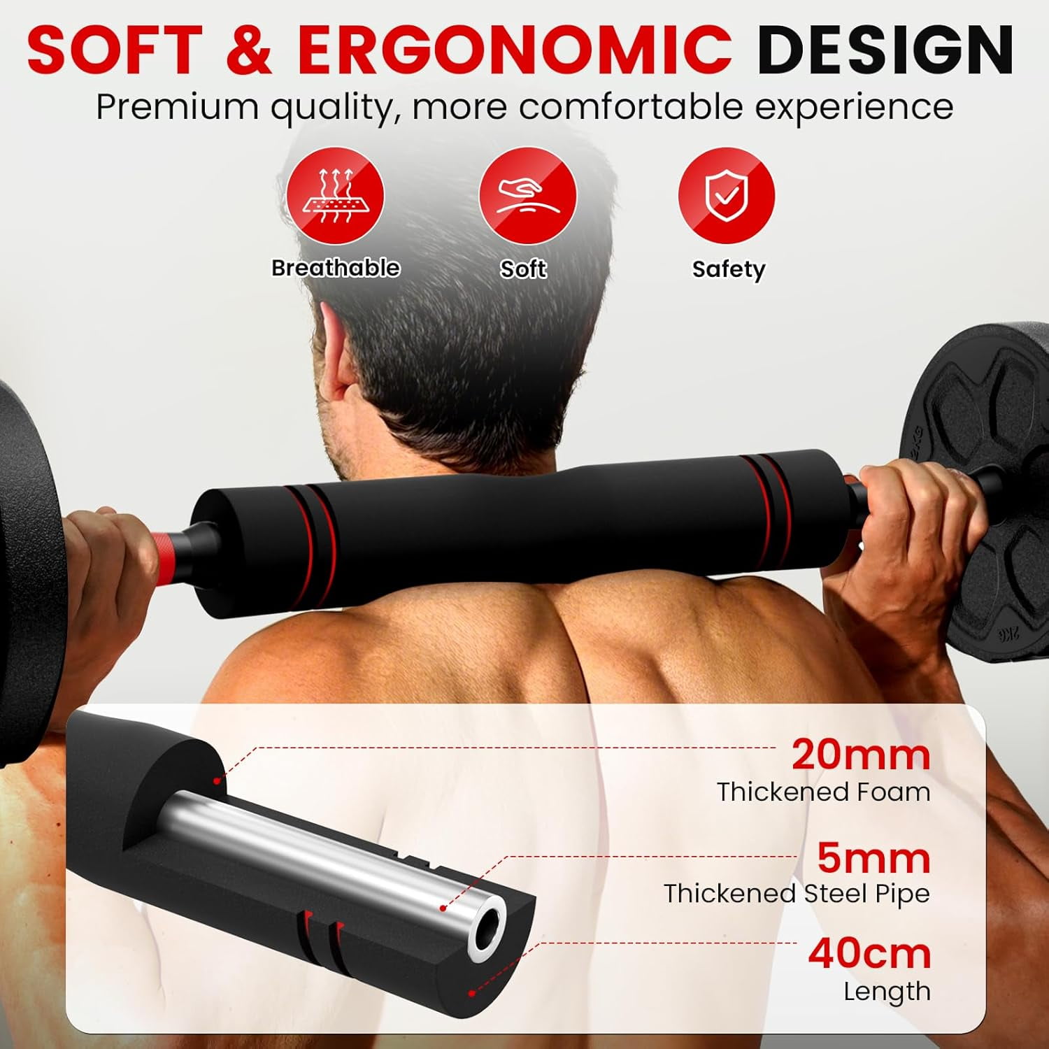 Adjustable Dumbbell Set 20-90lbs 5-in-1 Free Weight Kit with Connector Bar for Home Gym, Multi-Function Strength Training Equipment for Men Women