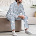 thumbnail image 6 of KLL Rabbit Is Eating Carrots Sleepwear Mens Flannel Pajamas,Long Cotton Pj Set, 6 of 7