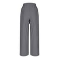 thumbnail image 4 of YUGYXL Oversized Linen Pants for Women Drawstring Baggy Palazzo Pants Summer Band Straight Wide Leg Pants with Pockets Dark Gray XXL, 4 of 6