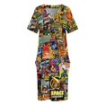 thumbnail image 3 of Sci-fi Comic Collage vestido suelto con bolsillo vestidos de noche para mujer vestidos de manga larga, 3 of 6