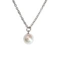 thumbnail image 1 of Collar de Mujer con Perla LuckyLy, Cadena de Acero Inoxidable, Modelo Adel plateado UNITALLA, 1 of 8