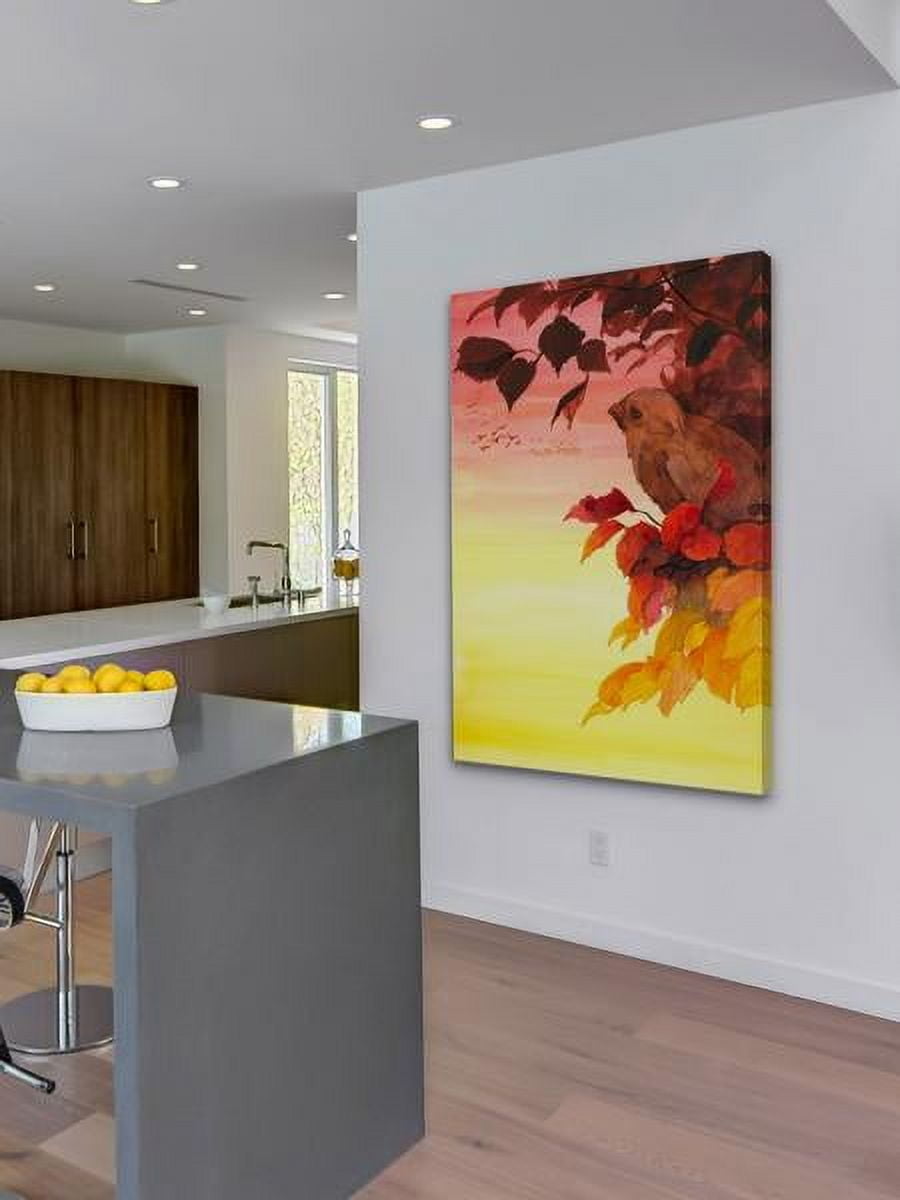 "Nested Bird" Painting Print on Wrapped Canvas