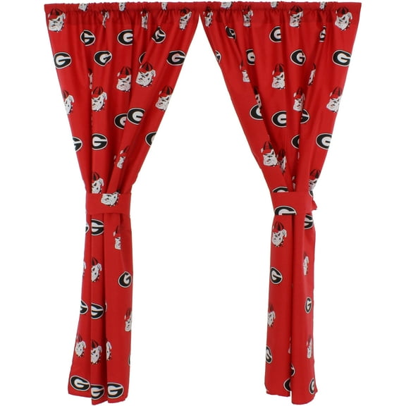 Georgia Bulldogs 100% Polyester, 63" Curtain Panels, Set of 2