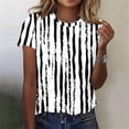thumbnail image 5 of JTZGDY Plus Size Womens T-Shirts Cute Floral Printed Summer Short Sleeve Round Neck Graphic Tees Trendy Oversized Casual Tunic Blouse Multicolor#12 S, 5 of 6