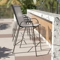 thumbnail image 3 of Flash Furniture 4 Pack Brazos Series Gray Outdoor Barstools with Flex Comfort Material and Metal Frame, 3 of 15