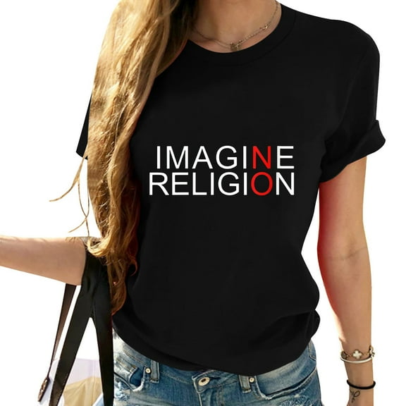 Womens Imagine No Religion Shirt T-Shirt