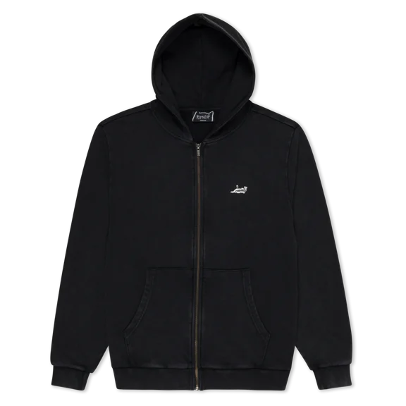 Castanza Zip Up Hoodie (Black Vintage Wash)