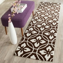 SAFAVIEH Four Seasons Lilibeth Geometric Runner Rug, Chocolate/Ivory, 2'3" x 8'