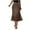 Coffee, variant on Gfyviroh Women's Silk Satin Skirts Zip Solid Color Fashion Casual Midi Skirts Soft High Waist Pencil Skirts