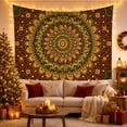 thumbnail image 3 of Golden Peacock Mandala in Ornate Radial Design, Serene Boho for Art Lovers, Bohemian Wall Art, Housewarming Gift, Tapestry Wall Hanging for Bedroom, Living Room and Dorm, 3 of 7
