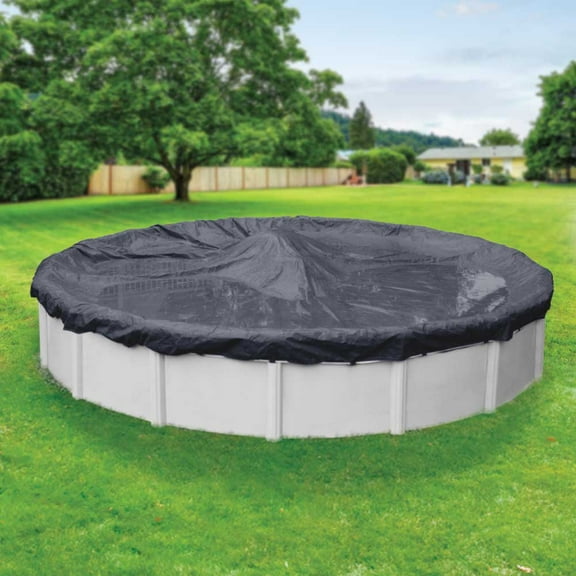 Pool Mate 10 Year Heavy-Duty Royal Blue Round Winter Pool Cover, 12 ft. Pool