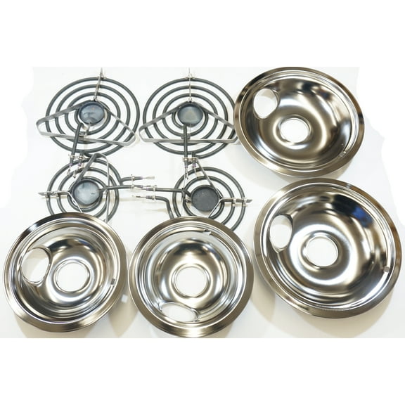 Top Surface Burner and Drip Pan Kit (2)SP12MA, (2)SP21MA, (2)3150246, (2)3150247