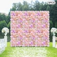 thumbnail image 2 of Artificial Flower Wall Panels, 5-Pack, 60x40cm, Light Pink & Light Yellow, Silk & Plastic, DIY Hollow Grid, Wall Mounted, Ideal for Weddings, Parties, Home, 2 of 12