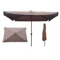 thumbnail image 4 of 10 FT Patio Outdoor Beach Umbrella，Heavy-Duty Market Umbrellas with Crank and tilt and Wind Vents for Garden Backyard Pool Shade, Coffee, 4 of 4