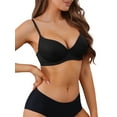 thumbnail image 5 of INSPIRE CHIC Women's Push-Up Minimizers Bra Adjustable Straps Solid Underwired Bra 38B Black, 5 of 5