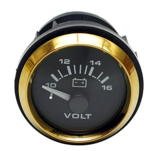 Boat Volt Gauge 100270 | Marine 2 Inch Black Gold 12 Volt