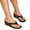 Black, variant on Women's Faux Leather Wedge Flip Flops with Arch Support Comfortable Square Open Toe Glitter Platform Sandals Casual Summer Slides Black Size 8
