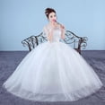 thumbnail image 3 of EIMELI Ladies Wedding Dress Solid Color Short Sleeves Long Hem Wedding Gown New, 3 of 8
