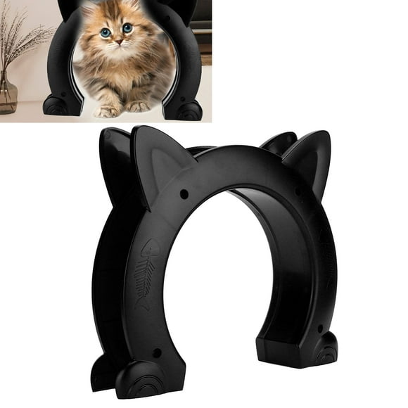 <font Color="#fd9727">Luocute Puerta Interior de la Puerta de Gato, Puerta de Plástico en Forma de Cátea de Mascotas Atraviesa la Puerta Con Patrón de Huesos de
