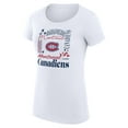 thumbnail image 2 of Women's G-III 4Her by Carl Banks White Montreal Canadiens Super-Slim Fit Lightweight Collage Team Graphic T-Shirt, 2 of 3