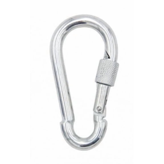 MarineNow Galvanized Spring Snap Hook Carabiner with Thumb Lock Safety Screw Choose Size and Quantity [04x40mm (1-1/2"x 5/32"), 1-Pack]
