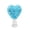 Sky Blue, variant on Rose Heart-Shaped Tree Top Decoration Valentine's Day Heart-Shaped Ornament with Spring Base Artificial Roses for Home Wedding and Party Decorations