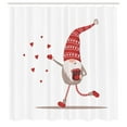 thumbnail image 2 of Ambesonne Valentines Day Shower Curtain, Happy Gnome Hearts, 69"Wx84"L, Warm Taupe and Pale Maroon, 2 of 4