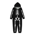 thumbnail image 3 of Pitauce Matching Family Pajamas Sets Skeleton Printed One-Piece Jumpsuit Halloween Hooded Zipper Onesie Loungewear with Pockets, 3 of 4