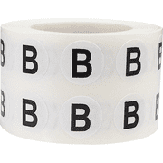 Letter B Inventory Labels .5 Inch Round Circle Dots 1,000 Adhesive Stickers