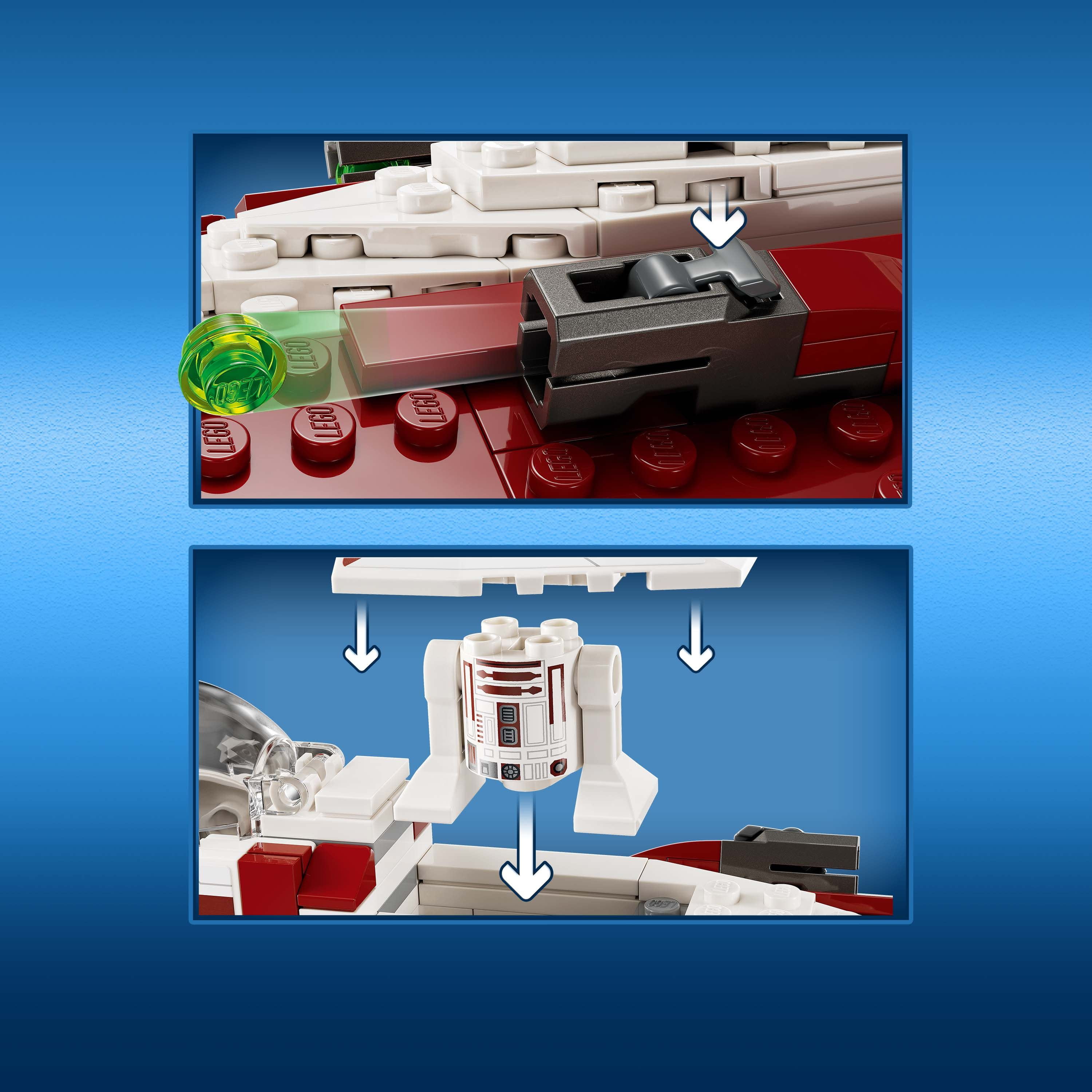 LEGO Star Wars Obi-Wan Kenobi’s Jedi Starfighter 75333, Attack of the  Clones Building Set with Taun We Minifigure, Droid Figure and Lightsaber,  Gift 