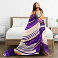 thumbnail image 5 of ZICANCN Throw Blanket Wavy Purple Fluid Marbled , Couch Ultra Soft Micro Fleece Sofa Bed Camping Travel Blanket for Adults, 50"x40", 5 of 8