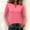 Hot Pink, variant on Women's Tops Long Sleeve Summer Plus Size Solid Round Neck Casual Blouse Top