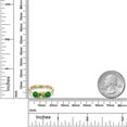 thumbnail image 6 of Gem Stone King 18K Yellow Gold Plated Silver Green Peridot and Green Created Emerald Engagement Ring for Women | 2.23 Cttw | Round 5MM | Gemstone August Birthstone | Size 9, 6 of 6