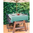thumbnail image 3 of Turquoise Ombre Outdoor Rectangle Tablecloth with Umbrella Hole and Zipper, Teal Color Gradient Waterproof Table Cover, Farmhouse Washable Patio Tablecloths for Party Picnic, 60"x84", 3 of 6