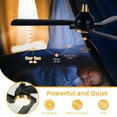 thumbnail image 2 of DWVO 52in Black Ceiling Fans with Light and Remote, Dimmable Fanlight for Indoor Outdoor, Light Fan with Memory Function, 3 Blades, 2 of 10