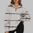 thumbnail image 2 of Dyegold Quarter Zip Pullover Women Casual Long Sleeve V Neck Lapel Collar Half Zip Sweatshirt Loose Fit Oversized Fall Tops, 2 of 6