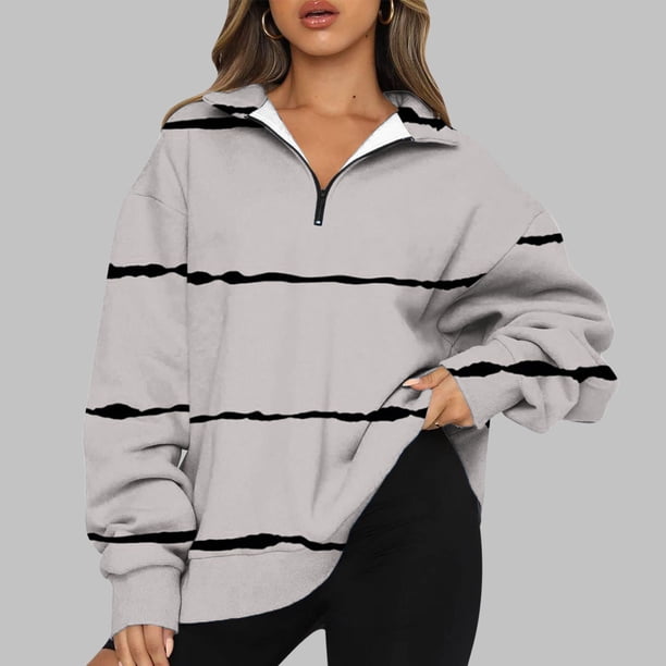 Ichuanyi liquidación de la moda mujer imprimición casual cuello manga larga camiseta suelta jarra tops ICHUANYI WER2023081604003