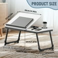 thumbnail image 6 of SOONTRANS Laptop Bed Tray Table, Adjustable Foldable Lap Desk for Bed and Sofa, Laptop Desk with 5 Tilt Angles Notebook Stand Stand for Eating Breakfast, Reading Book,Warm White, 6 of 9