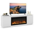 thumbnail image 1 of Costway Meuble Télé avec Foyer pour Téléviseurs jusqu'à 80 Pouces avec Foyer Électrique 3 Tablettes Ajustables Blanc, 1 of 10