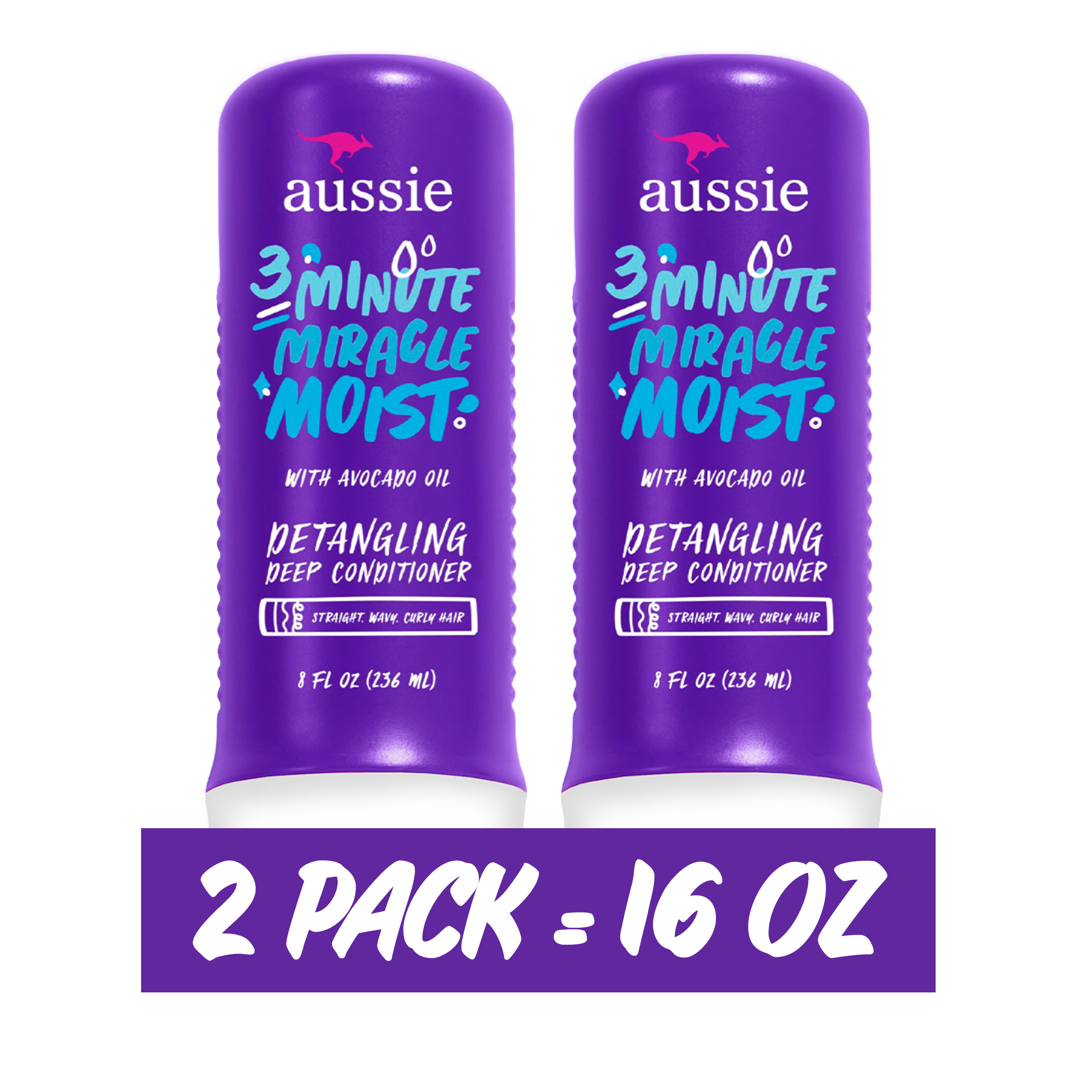 Aussie 3 Minute Miracle Moist Conditioner, Paraben Free, Twin Pk, 8.0 fl oz. for All Hair Types - image 3 of 12