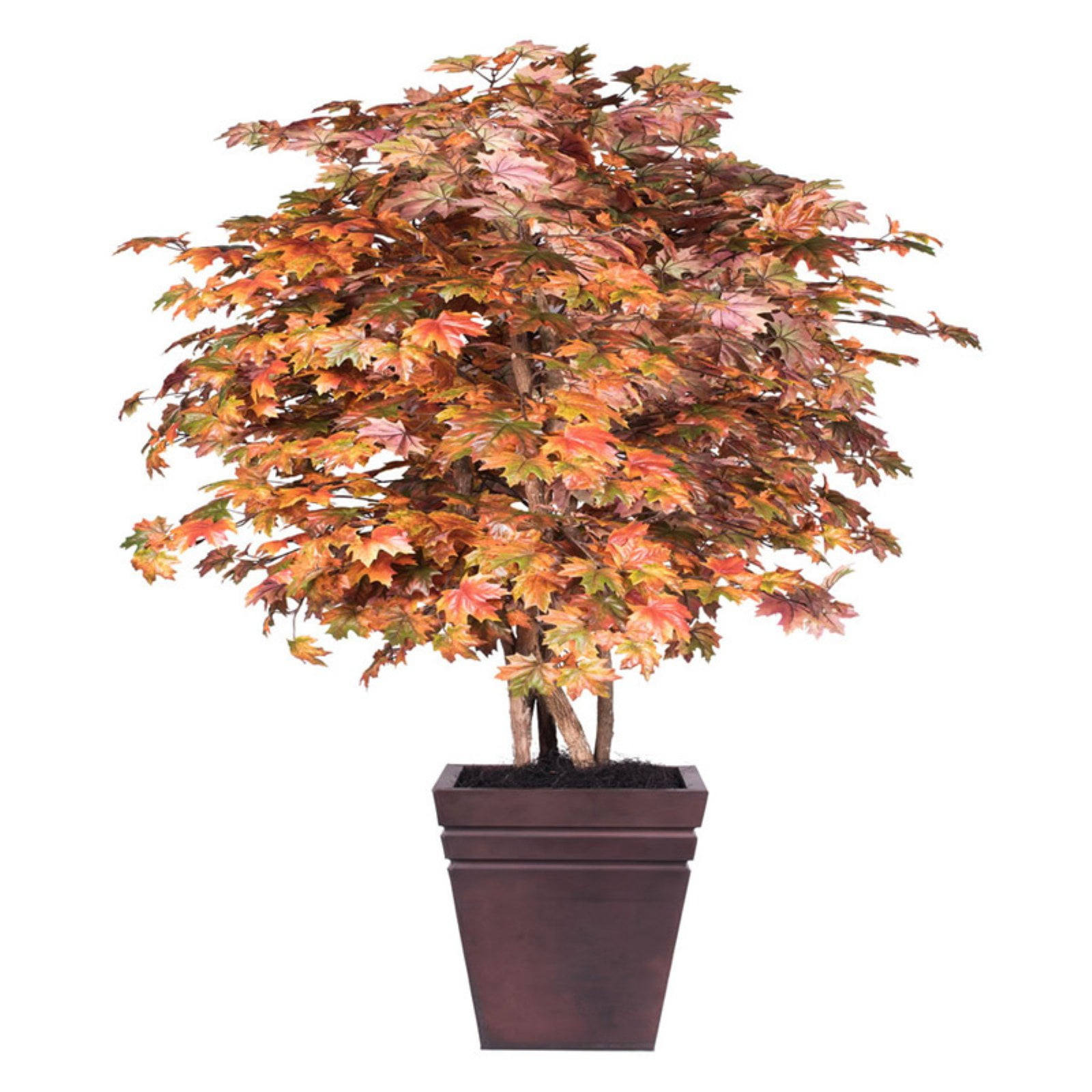 Vickerman Artificial Autumn Maple Heartland Silk Tree With Container Walmart Com Walmart Com