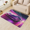 thumbnail image 2 of Washable Rugs 2x3 Sports Car Rug & Home Decor - Front Door Mat Indoor Entrance, Boys Neon Rugs for Entryway, Non Slip Soft Small Area Rug, Cool Purple Race Car Carpet & Room Decorations Y-&103, 2 of 7