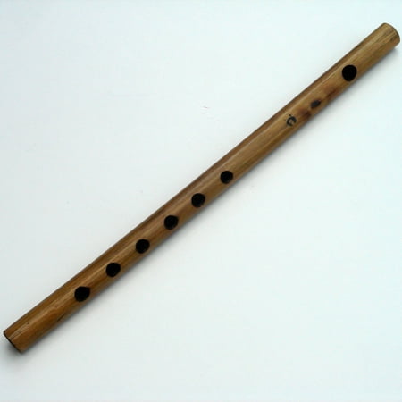 TreasureGurus Carved Wooden Fife Flute, Revolutionary War Era Reproduction, Brown, 13 Inches